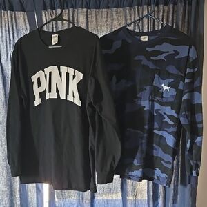 Pink Long Sleeve T Shirts, Lot Of 2